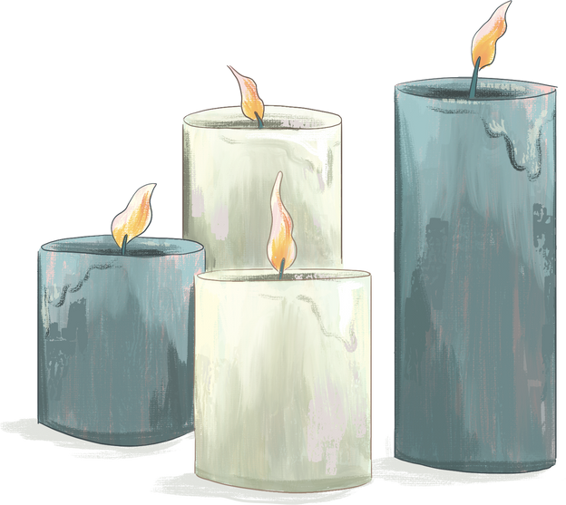 Painterly Hanukkah Candles